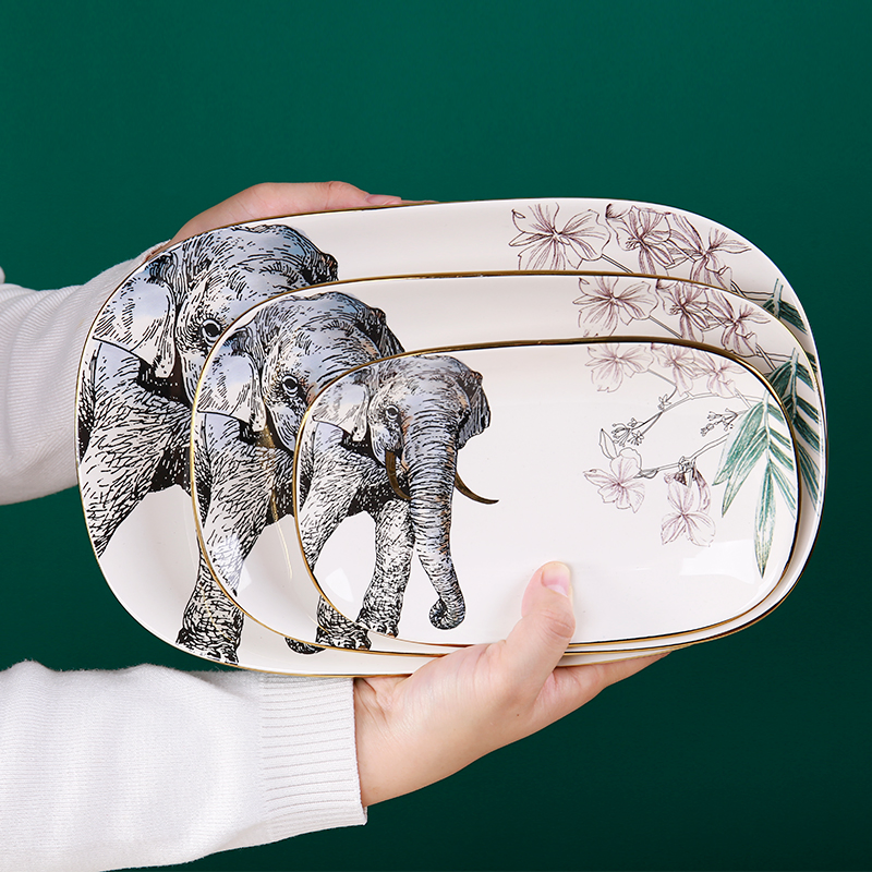 Wholesale High Quality Decal Animal Pattern Soup Ceramic Dinner Bowl