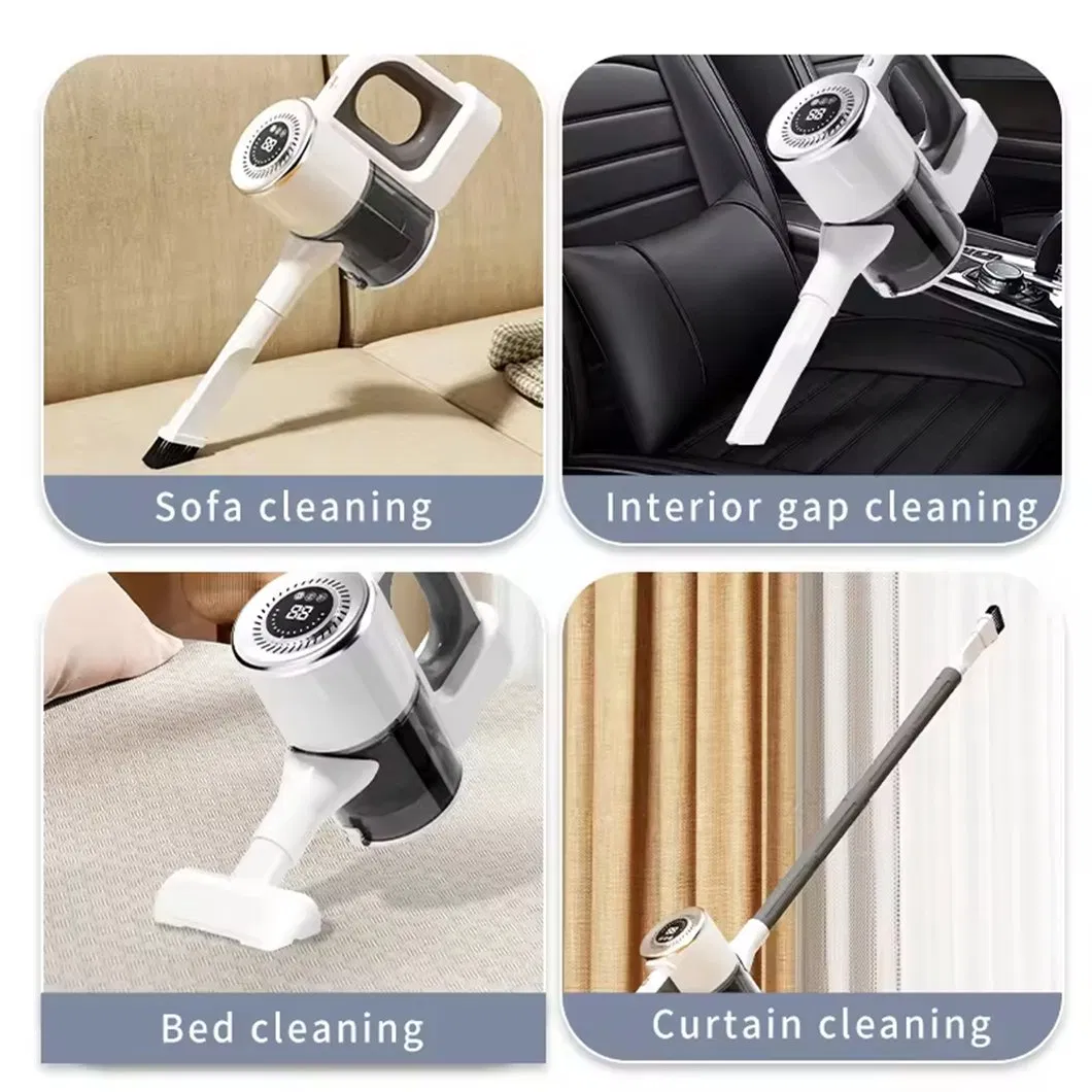 Household USB Charging Powerful Cordless Stick Electric Upright Vacuum Cleaner with Mop Display for Commercial Hotel Wet and Dry