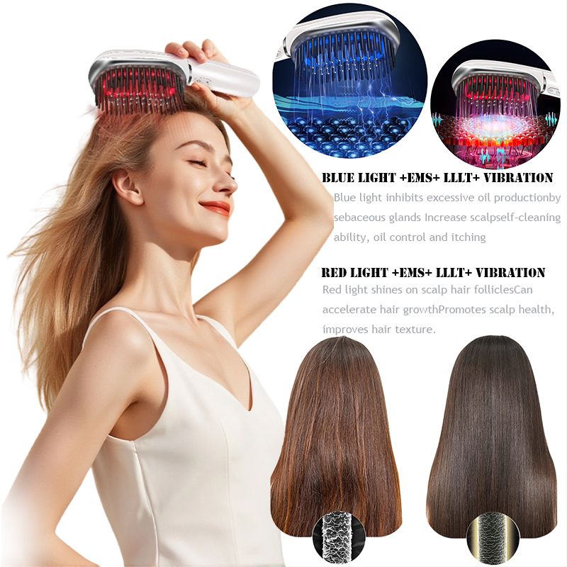 2025 New Electric Hair Scalp Massager Brush for Hair Growth Oil Applicator Massage Comb Anti Hair Loss Red Light Device