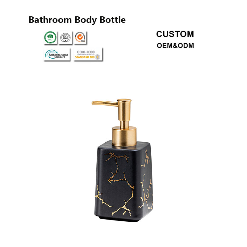 400ml Smooth Surface Bathroom Ceramic Bottle for Laundry Detergent Storage