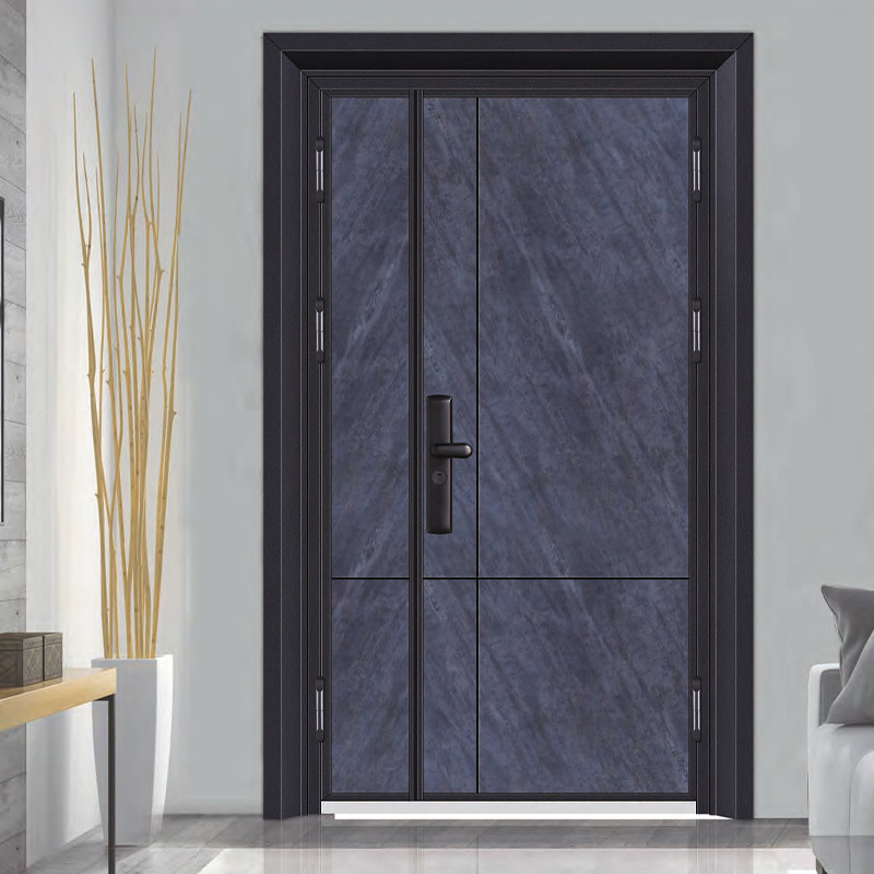 Metal Entrance Main Door Modern Security Stainless Steel Front Door for House, Villa