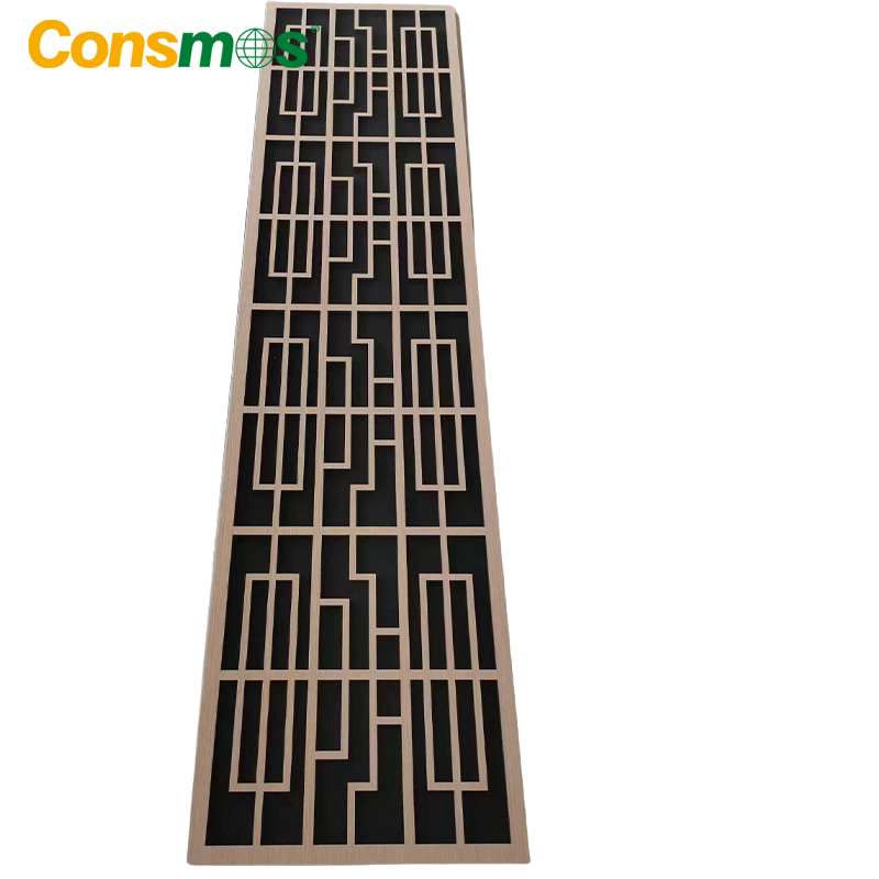 3D Soundproof Fluted Decorative Panels MDF Polyester Fiber Acoustic Wood Slat Wall Panel