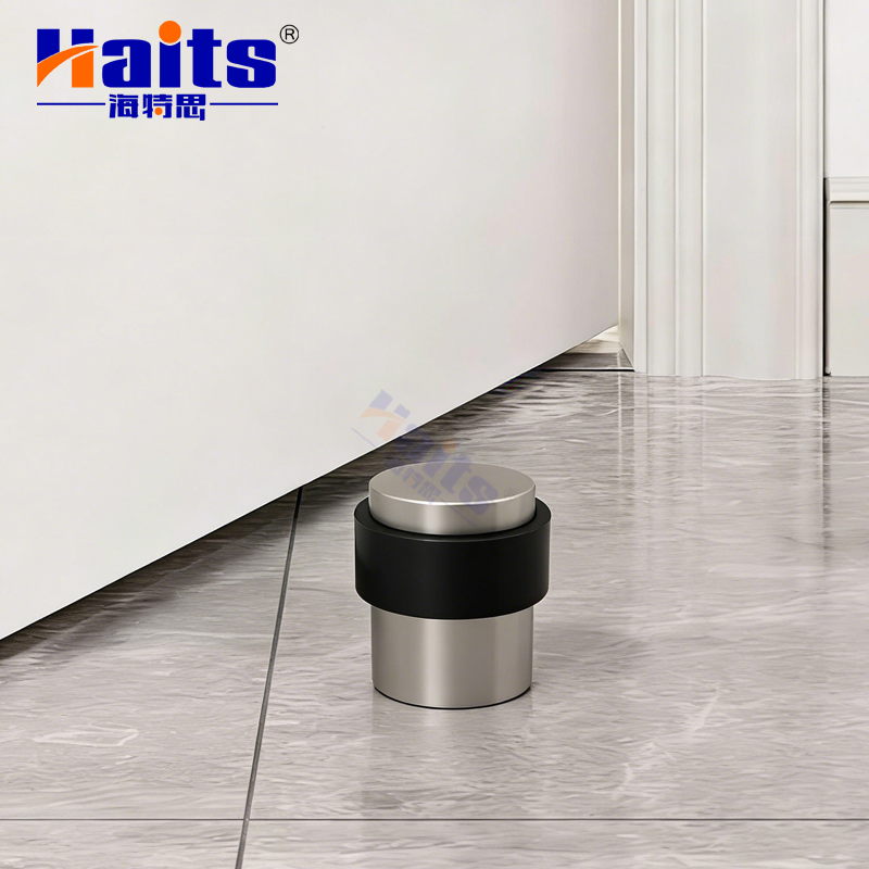 Architectural Cylinder Floor Mounted Door Stop with Rubber Ring