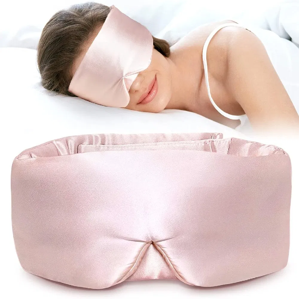Custom Face-Hugging High Quality Eye Cover with Adjustable Band 100% Silk Sleep Weighted Eye Mask