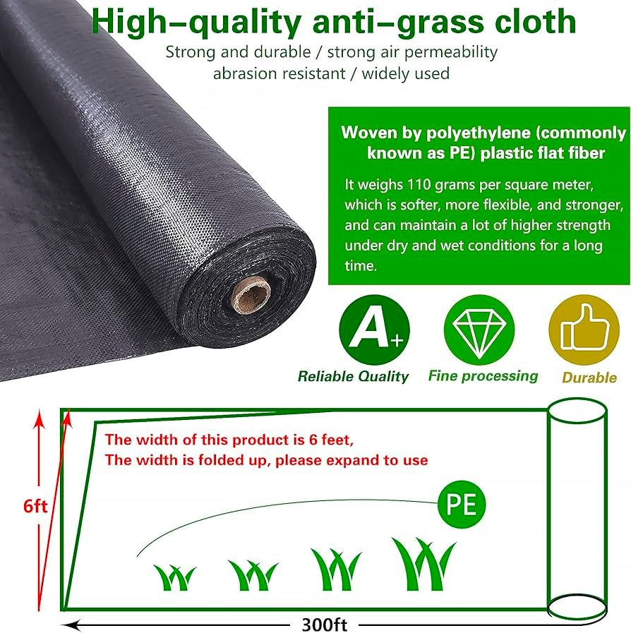 Black PP Woven Fabric Landscape Fabric Ground Cover Weed Barrier for Agricultural/Farm/Garden