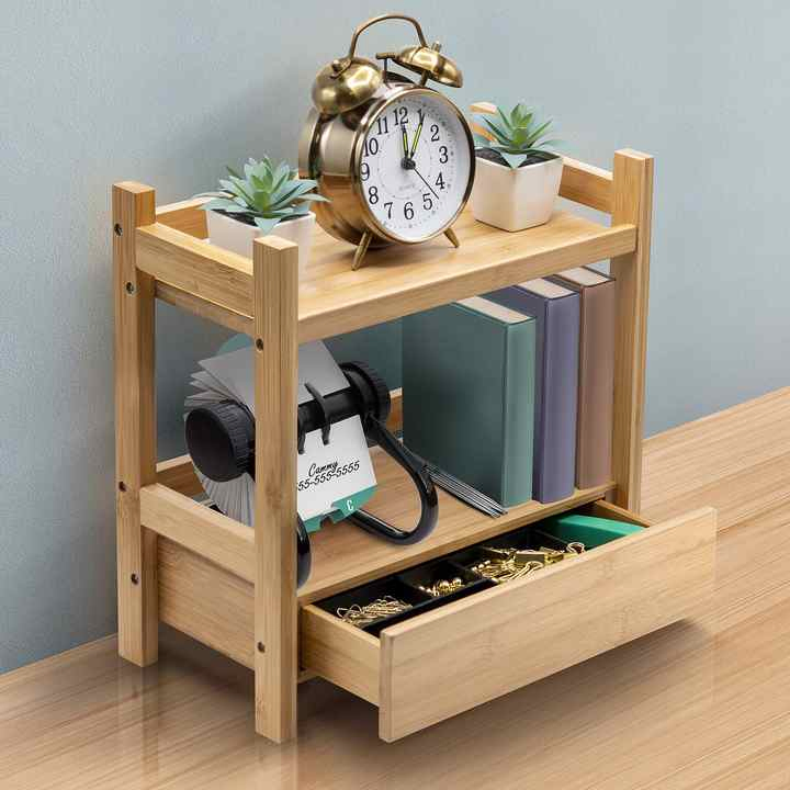 Bamboo Household Bathroom Cleaning and Cosmetic Storage Rack