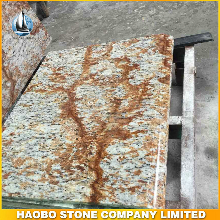 Yellow Verniz Tropical Granite Kitchen Island Countertops