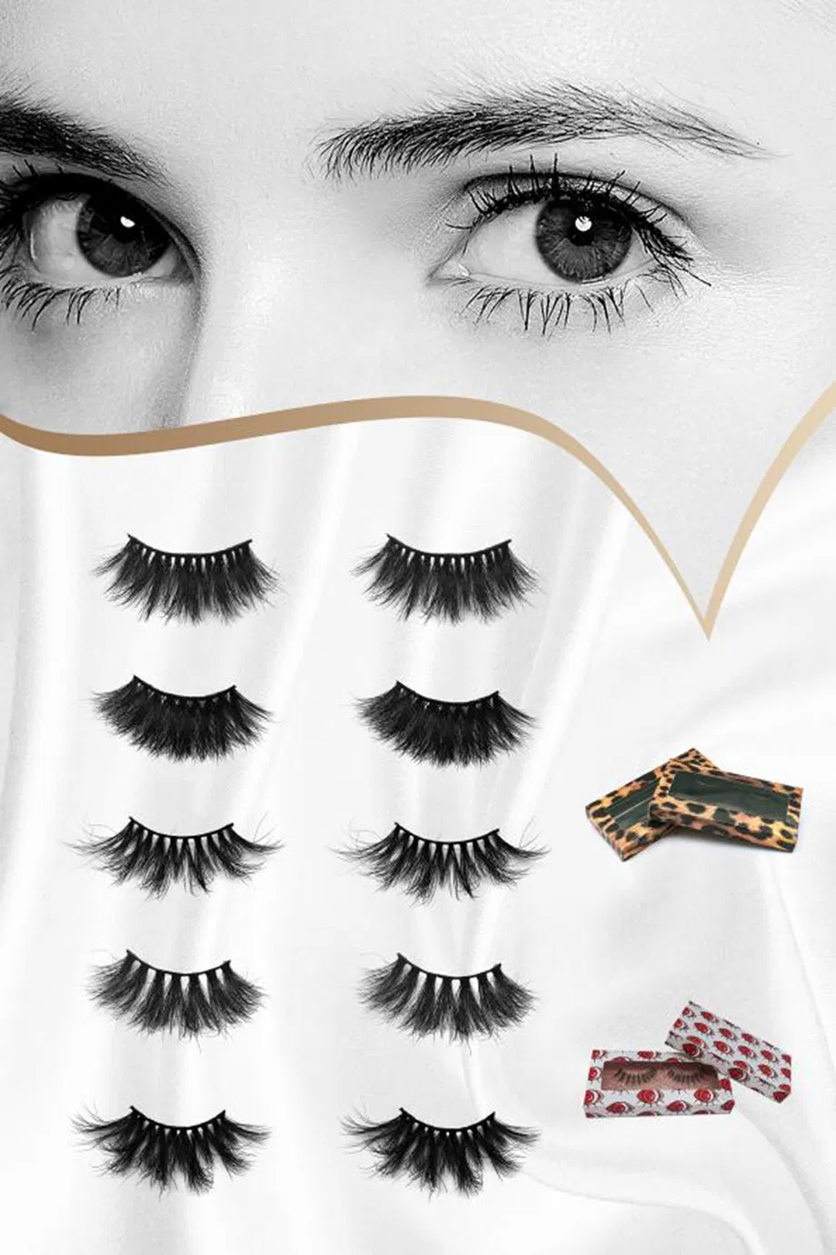 Supplier of Fluffy False Eyelashes, Natural Faux Mink Strip 3D Lashes for Woman