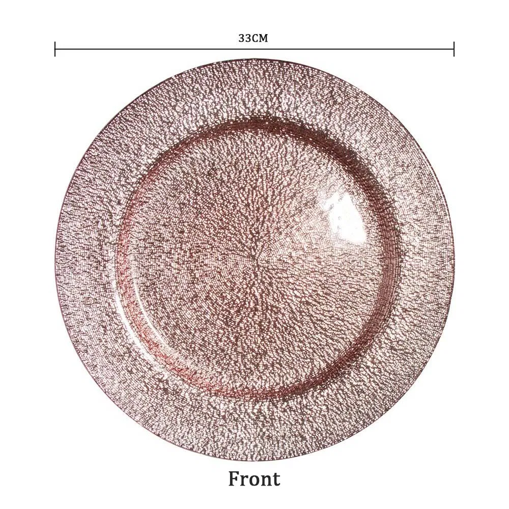 Wholesale Fancy Design Wedding Charger Plates Party Fashion Dinning Tableware Glass Plates for Reception Event