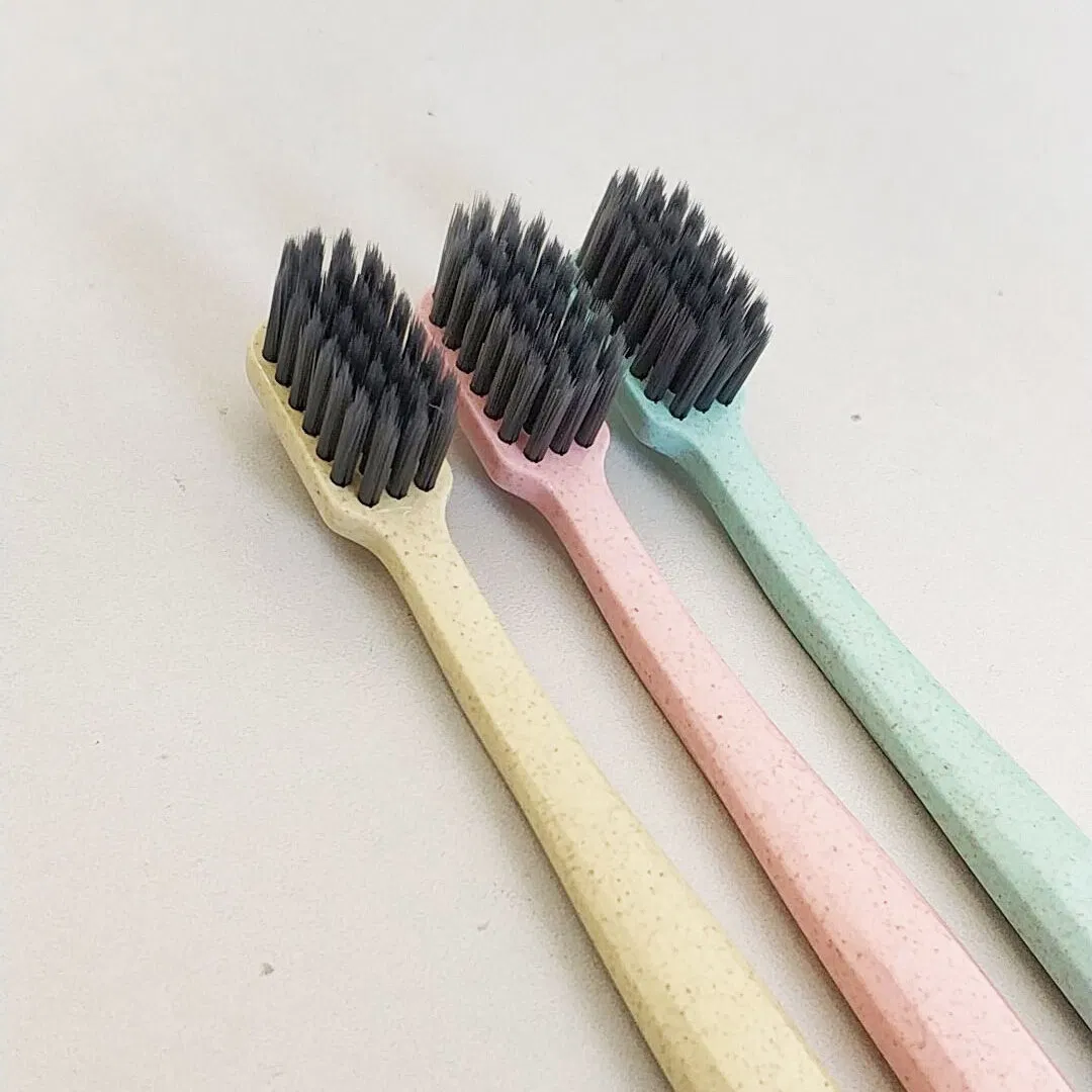 Home Use Travel Adult Manual Toothbrush with Silver Excellent Soft PBT Bristles