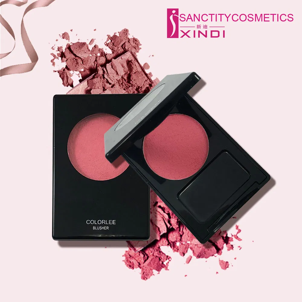 Single Color Blusher with Mirror High Pigment Blush with Brush