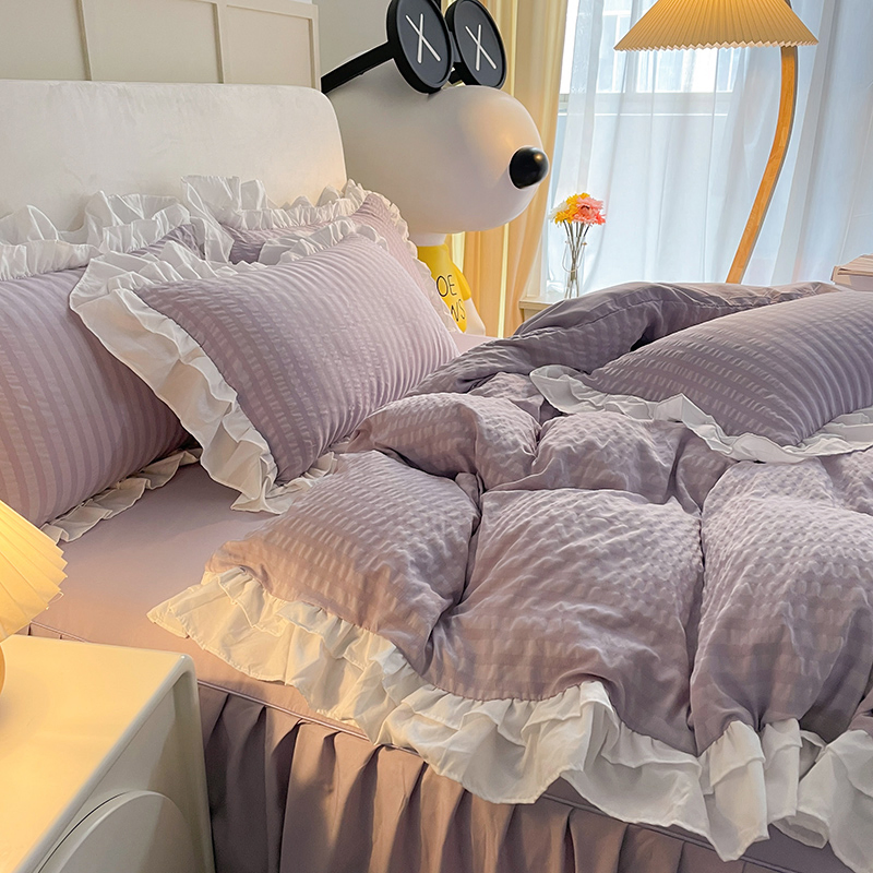 Home Bed Textile Bedspread Egyptian Washed Cotton Comforter Cover Bedding Set