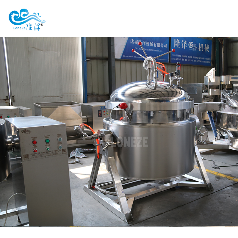 Big Stainless Steel Industrial Commercial Electric Steam Gas Jacket Bean Meat Cooking Kettle Pot Pressure Machine Automatic Kitchen Equipment Cooker