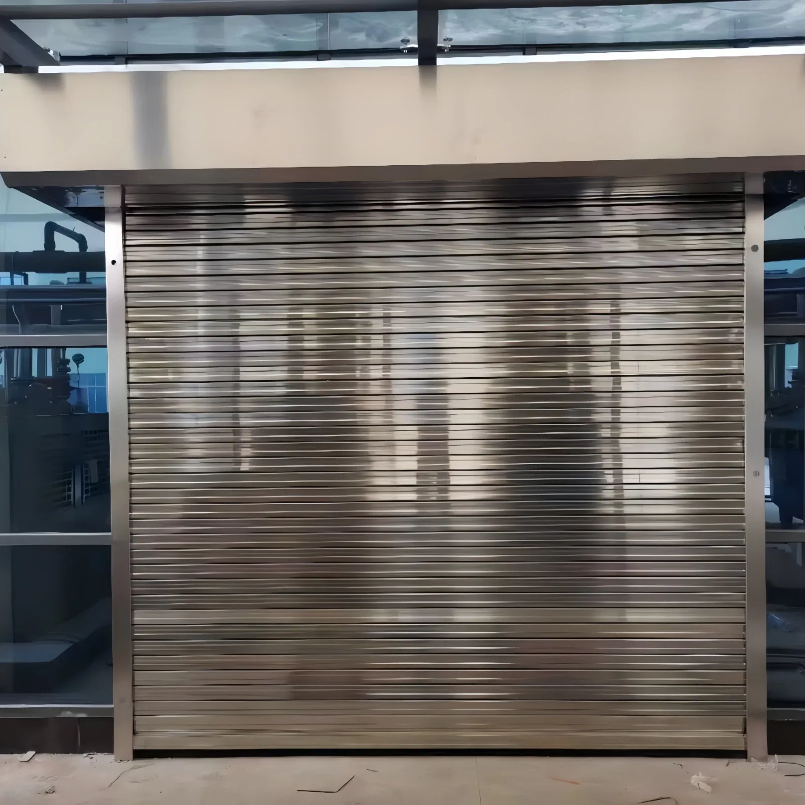 Wholesale Modern Stainless Steel Grid Wire Mesh Roll Door Finished Surface Rolling Shutter for Shopping Mall Anti-Theft Design