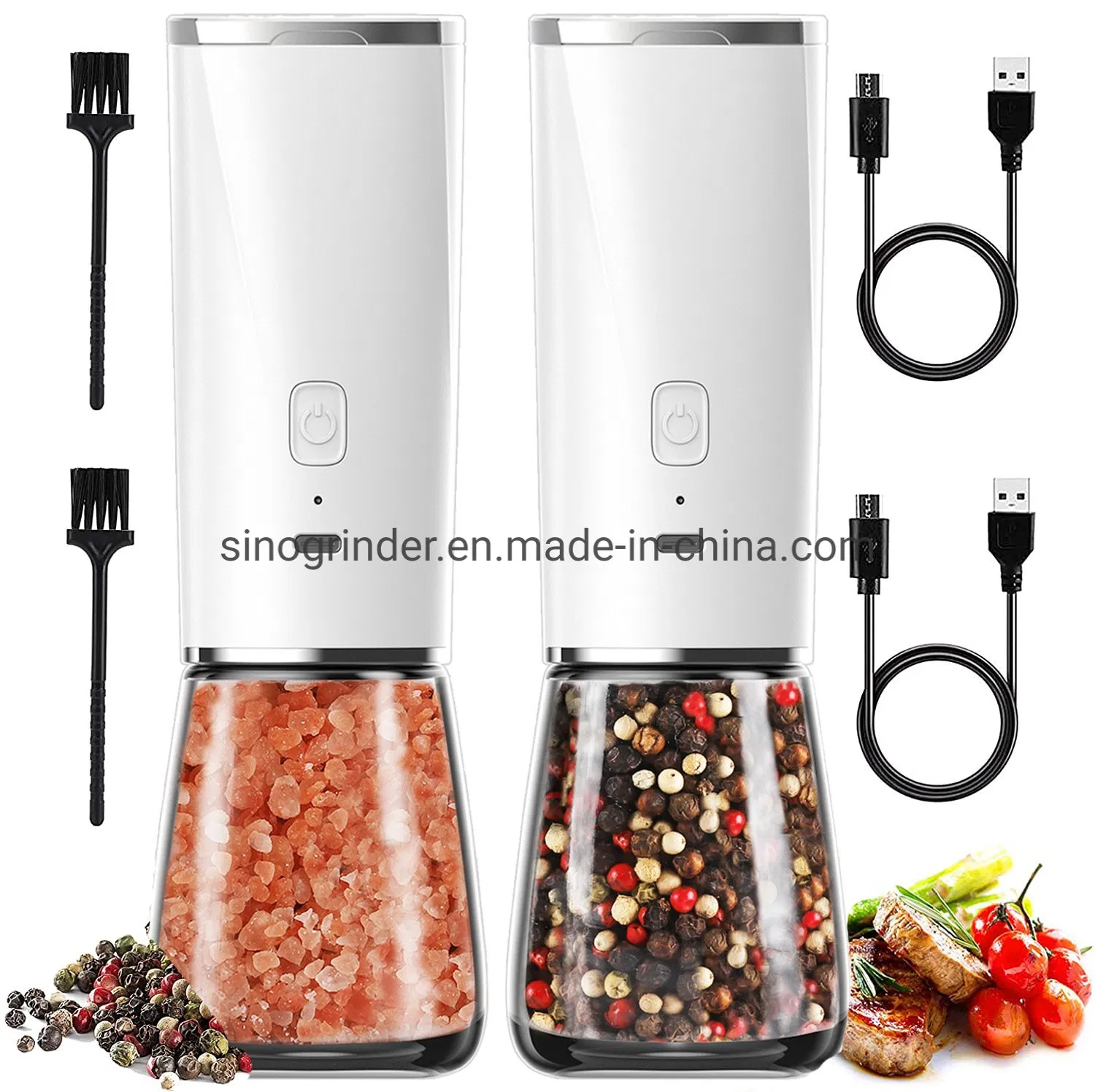 Automatic USB Spice Shake Electric Gravity Salt and Pepper Grinder