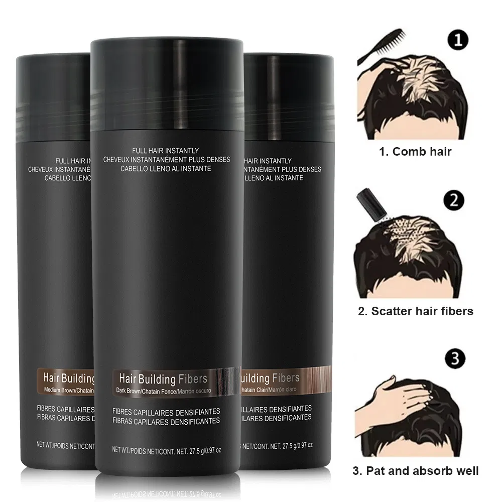 Hair Building Fibers with Thinning Hair Products