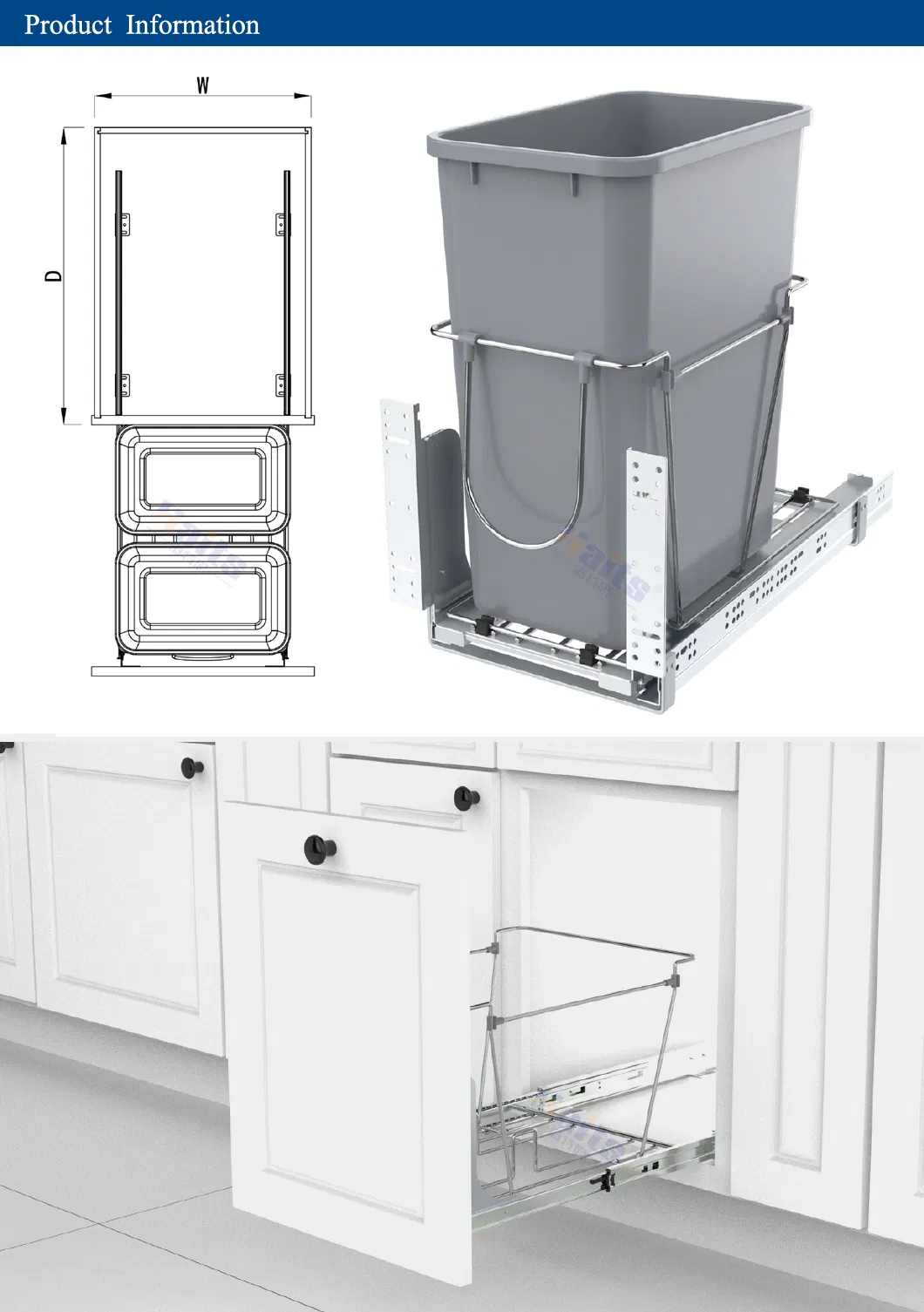 Мусорное ведро с герметичной крышкой, 35 л