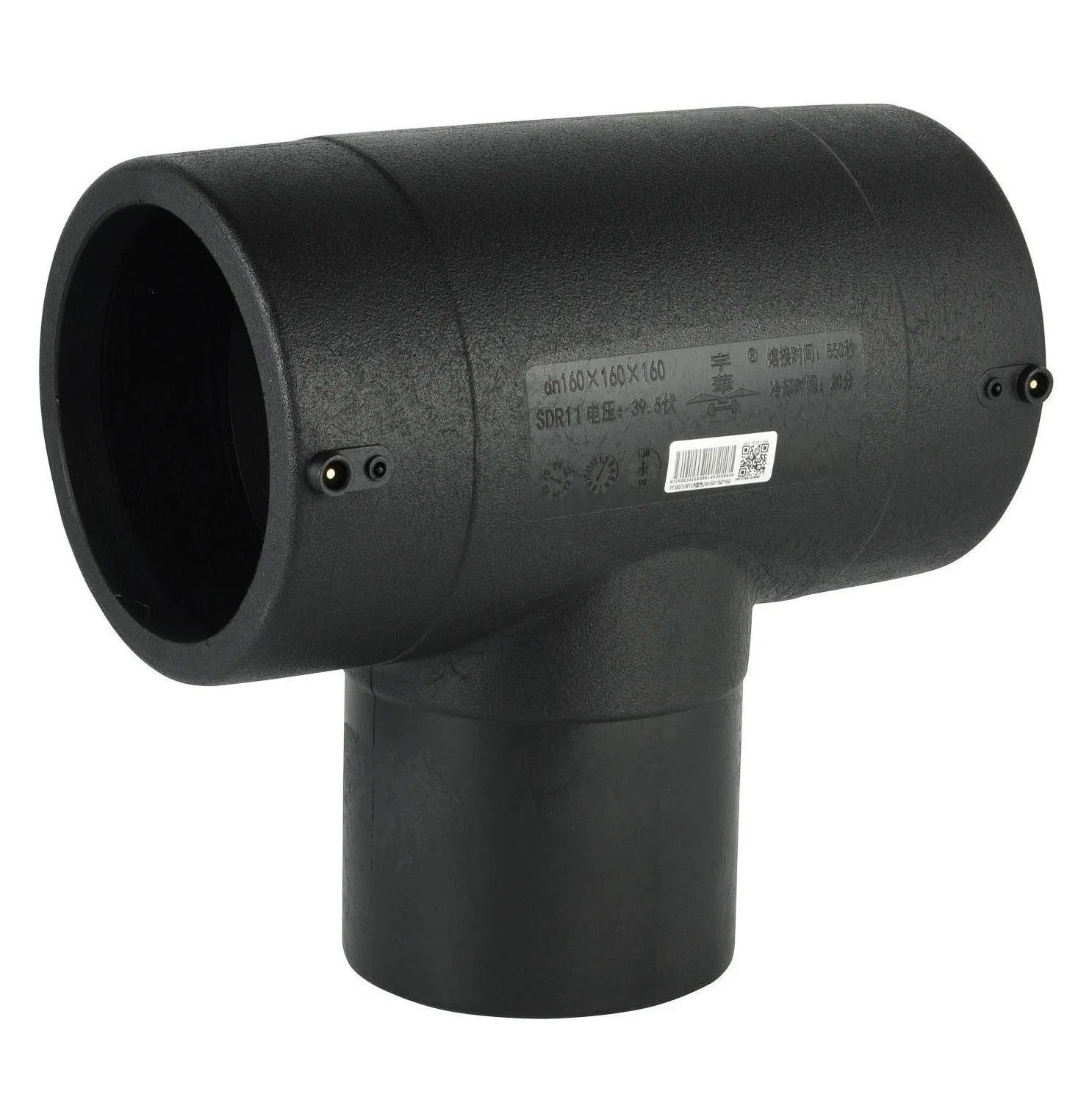 New Material Gas Pipe Fittings Electrofusion Tee for Black PE Pipes