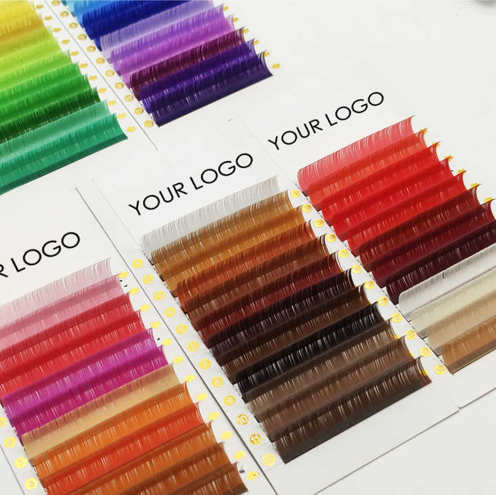 Private Label Colored Las Extension Cashmere Eyelash Extensions Color Lash Extensions Supplies Colorful Lash Trays