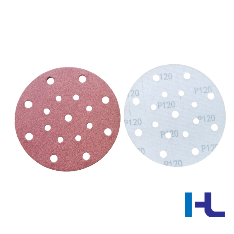 150mm 6inch 17holes Pink Hook&Loop Sand Abrasive Ceramic Sanding Grinding Disc for Polishing Car, Vessel, Composite Materials, Wood, Metal