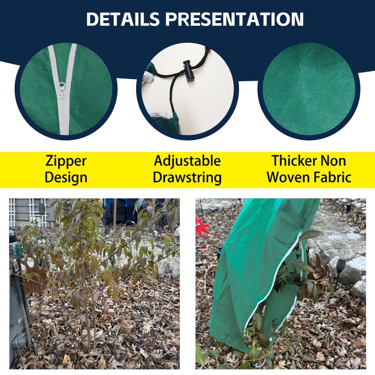 Green Beige PP Material Plant Frost Cover Cold Winter Protection Cover