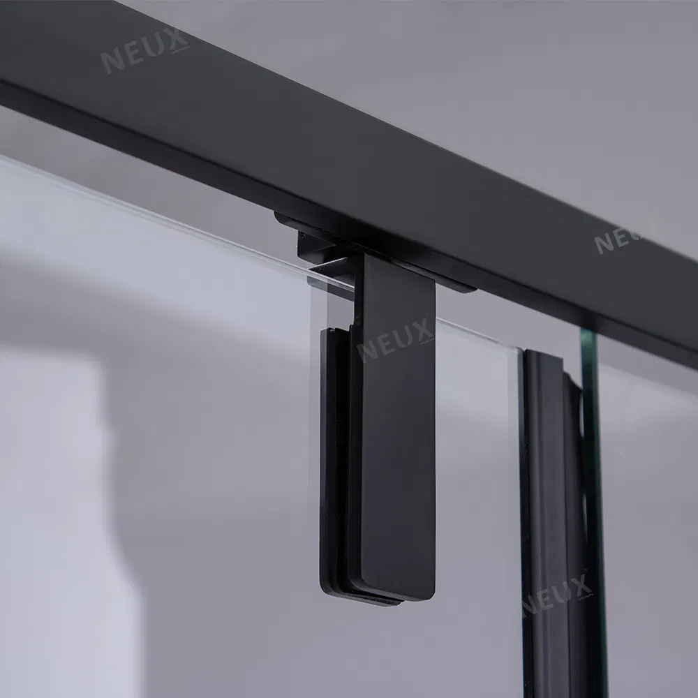 Factory Price Matt Black Aluminum Frame Shower Glass Door Pivot Hinge Shower Door