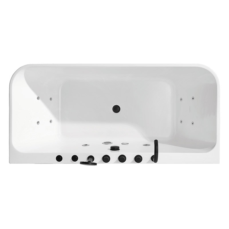 Acrylic Freestanding Bathtub Contemporary Soaking Tub White Gloss Outer Massage Bathtub