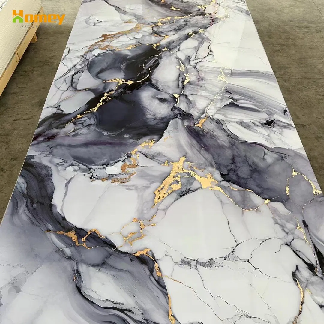 Customized Factory Price High Glossy Waterproof Marble PVC UV Marble Sheet 3D PVC Wall Panel
