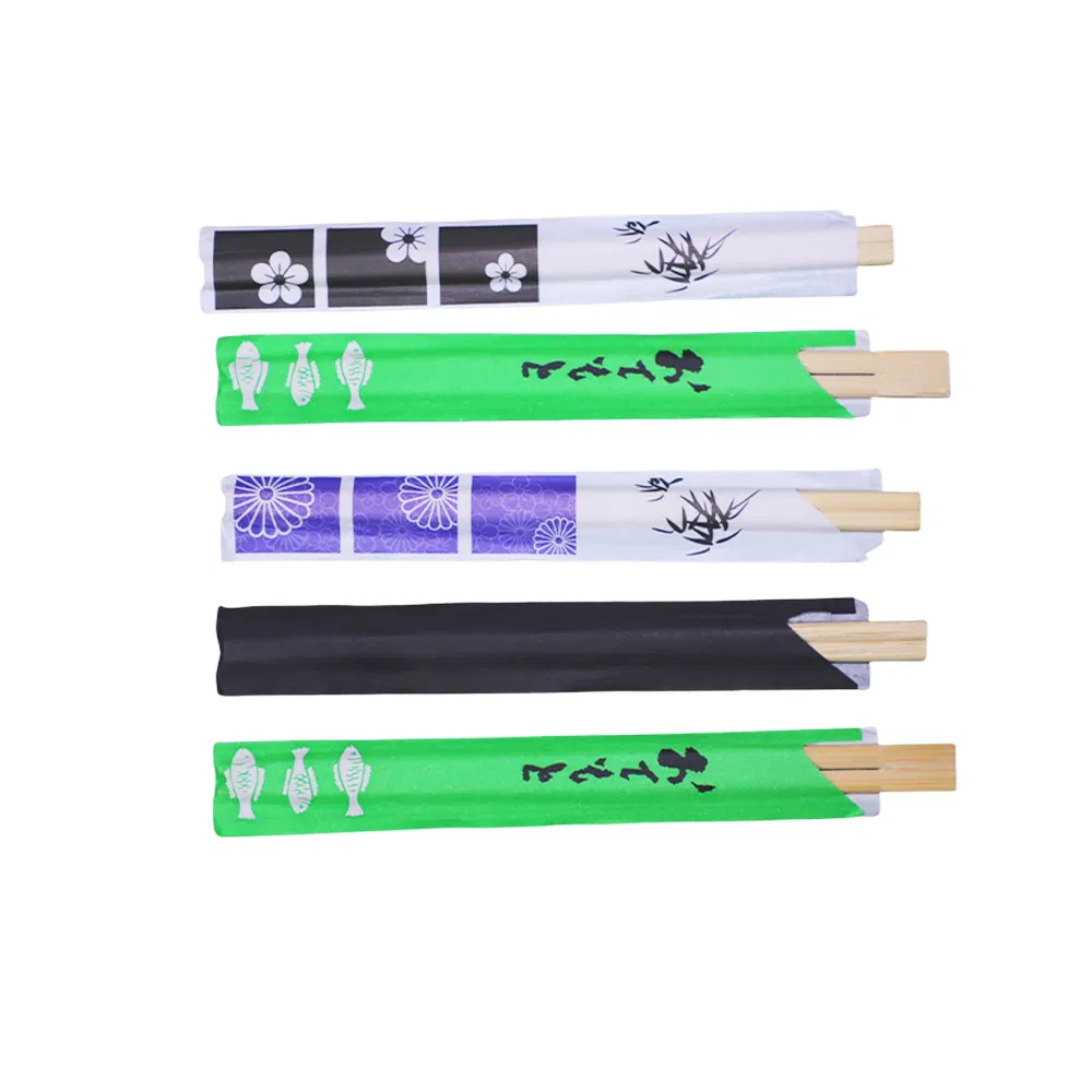 Custom Logo Printed Disposable Semi Wrap Bamboo Grade a Disposable Chopsticks