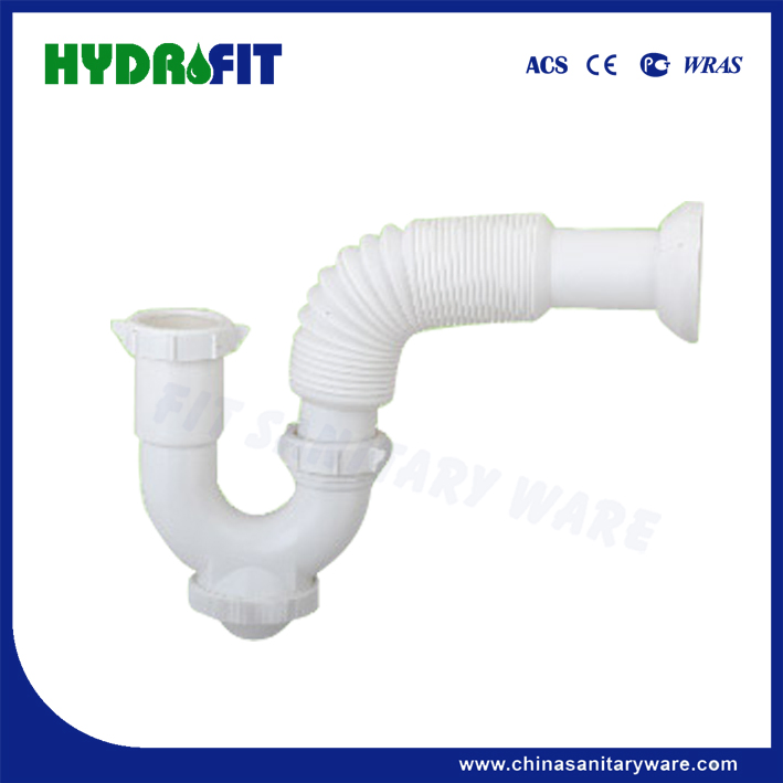 Factory Bathroom Kitchen Wash Basin Plastic ABS PP 1 1/2" 1 1/4" Wash Basin P Trap Waste Pipe Shower Siphon (FP3237)