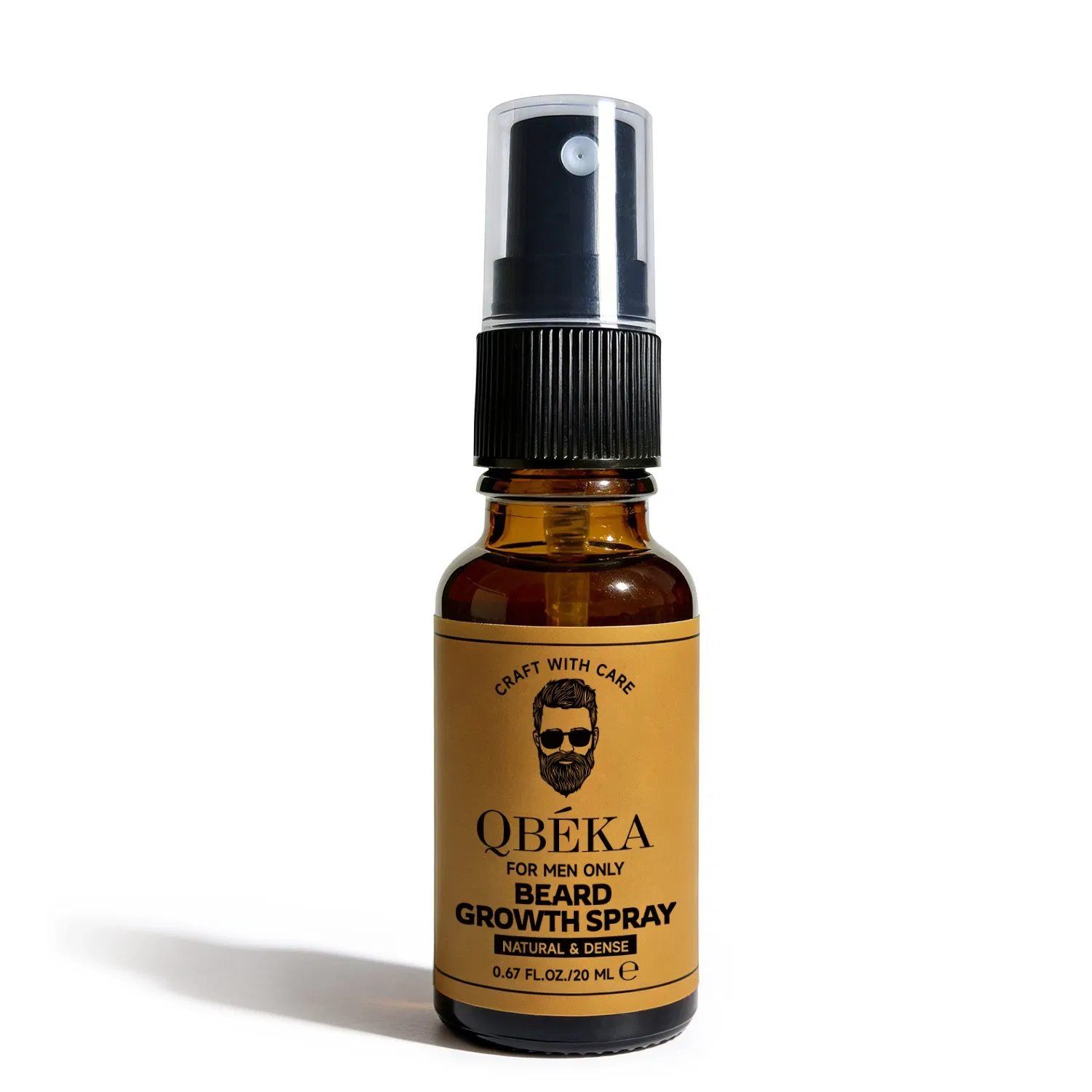 Qbeka Beard Growth Spray for Men Facial Hair Enhancer Beard Care Fast-Absorbing Non-Greasy Root Strengthening Thicker Beard Home Travel Size