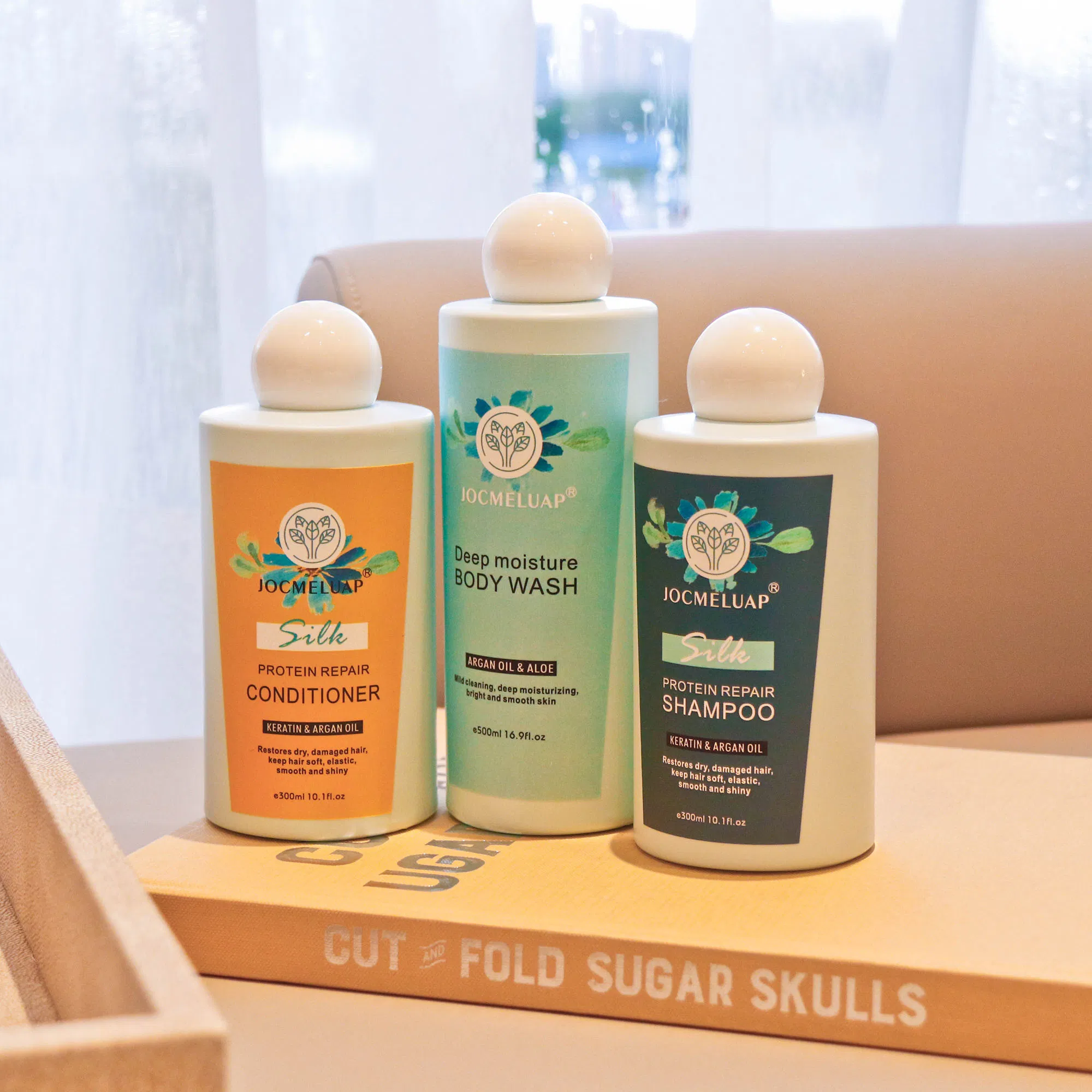 Wholesale Hair Products Natural Organic Nourish and Shine Hair Shampoo Shower Gel and Conditioner Set