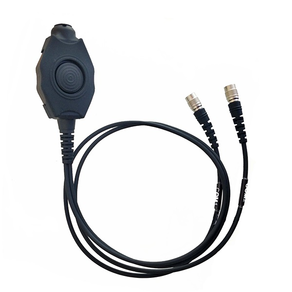 Dual Push-to-Talk Ptt Adapter Mil Radios FL5701 with 6-Pin Mil-Dtl-55116 Connector
