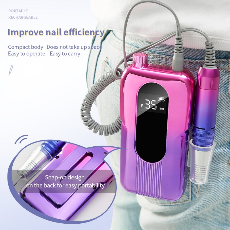 Factory Sale Cordless Rechargeable 35000rpm Electric Nail Drill
