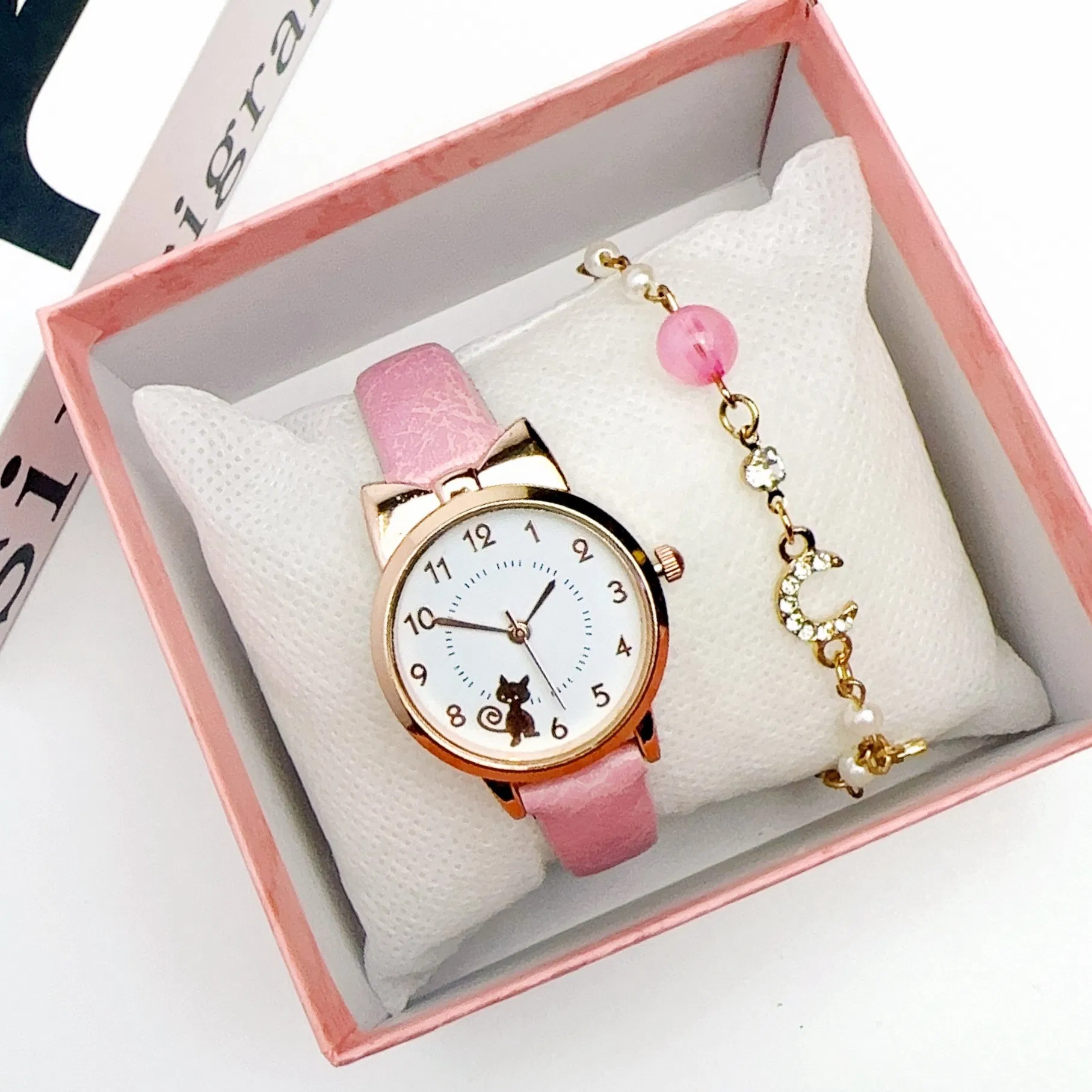 Wholesale Fresh Cute Cat Female Student Quartz Watch for Women