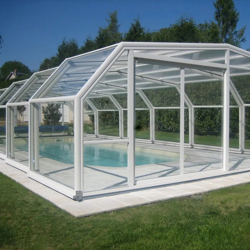 Insulated Weatherproof Glass Solarium Sunroom with Black Steel Frame Villa Steel Framing Hexagonal Sunroom