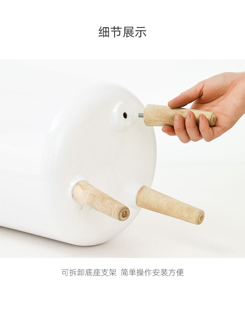 Mini Desktop Indoor Plant Stand with Natural Plastic Classic Brushed Round Flower Pot Wooden Stand Bonsai Growing Set