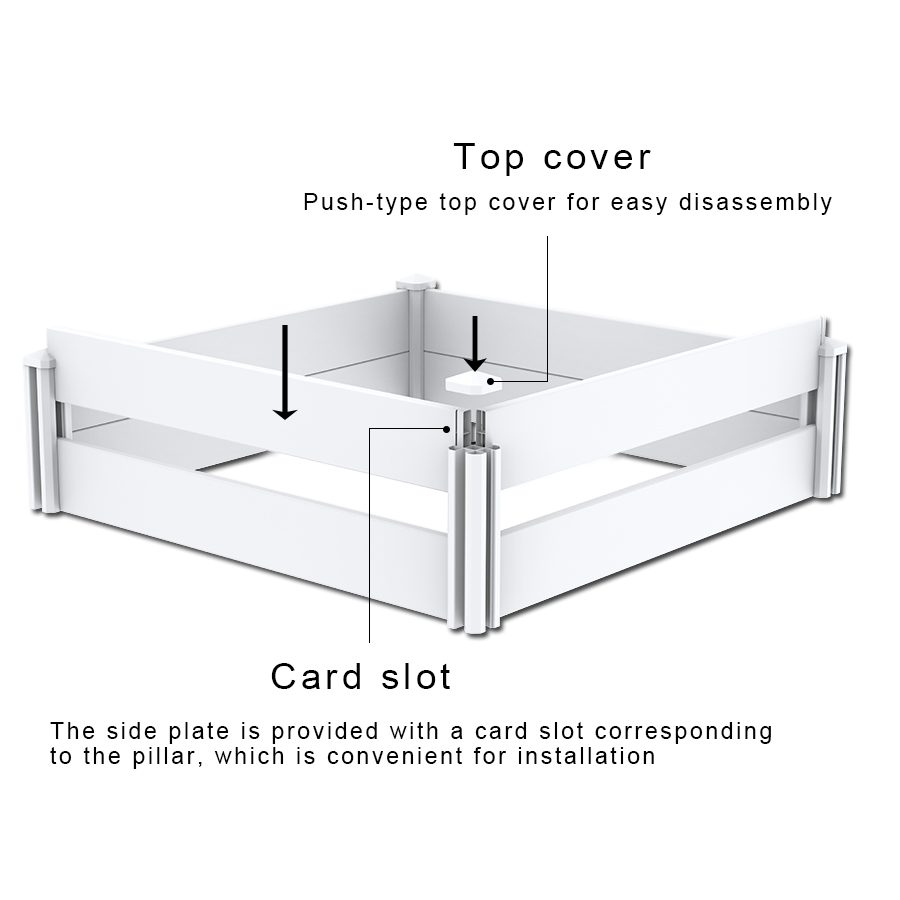 White UV Resistance Plastic PVC Vinyl Raised Garden Bed