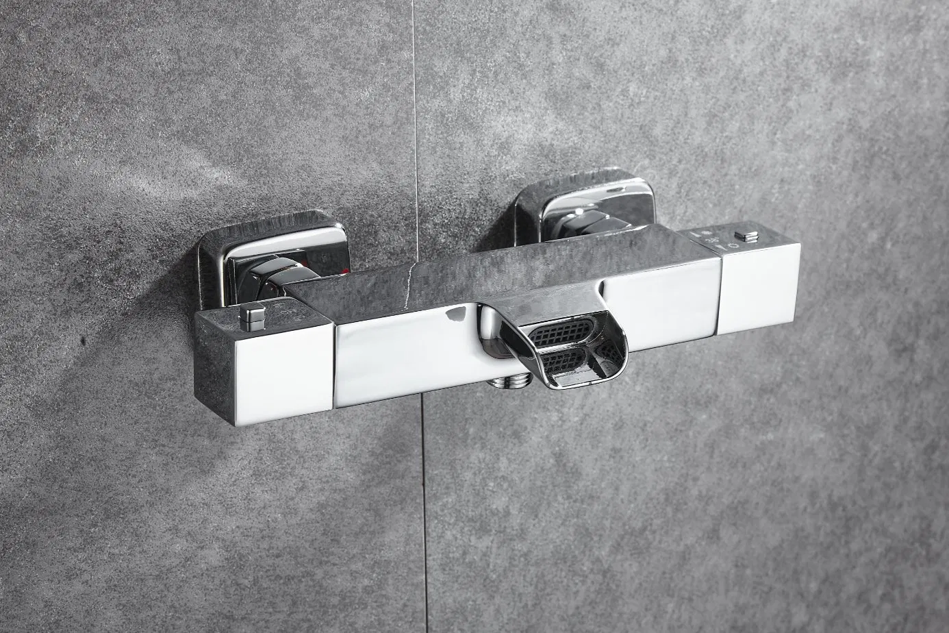 Душевая колонна с водопадом, хром, термостатическая