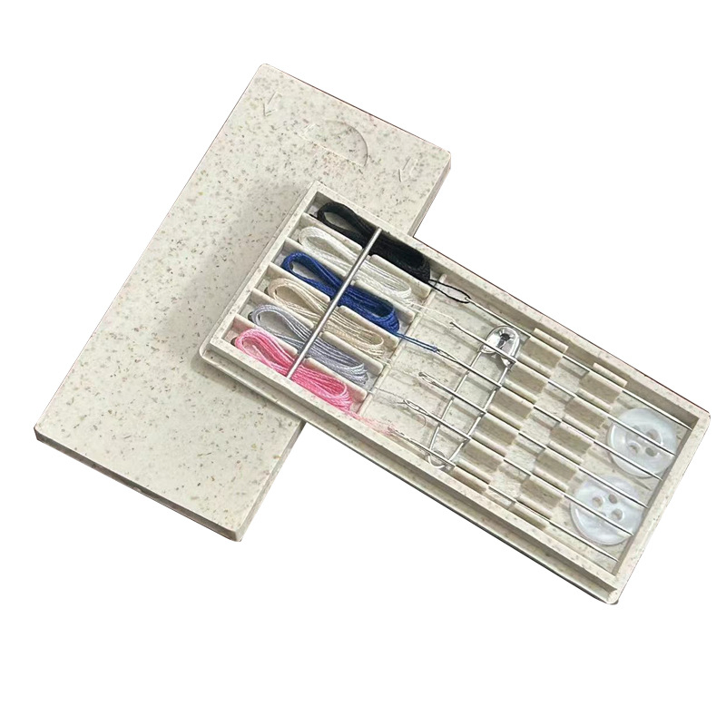 Wholesale Hotel Amenities Sewing Kit Eco-Friendly Straw Wheat Sewing Kit Box