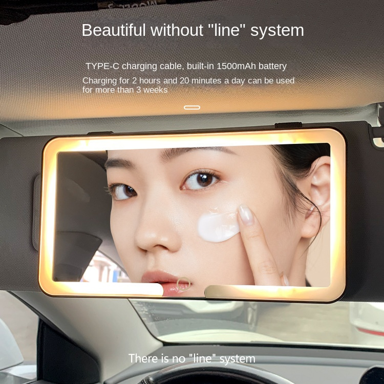 Shatterproof Car Sun Visor High-Definition Makeup Mirror with LED Light