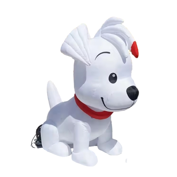 Charming Outdoor Inflatable Dog Sculpture for Festive Lighting