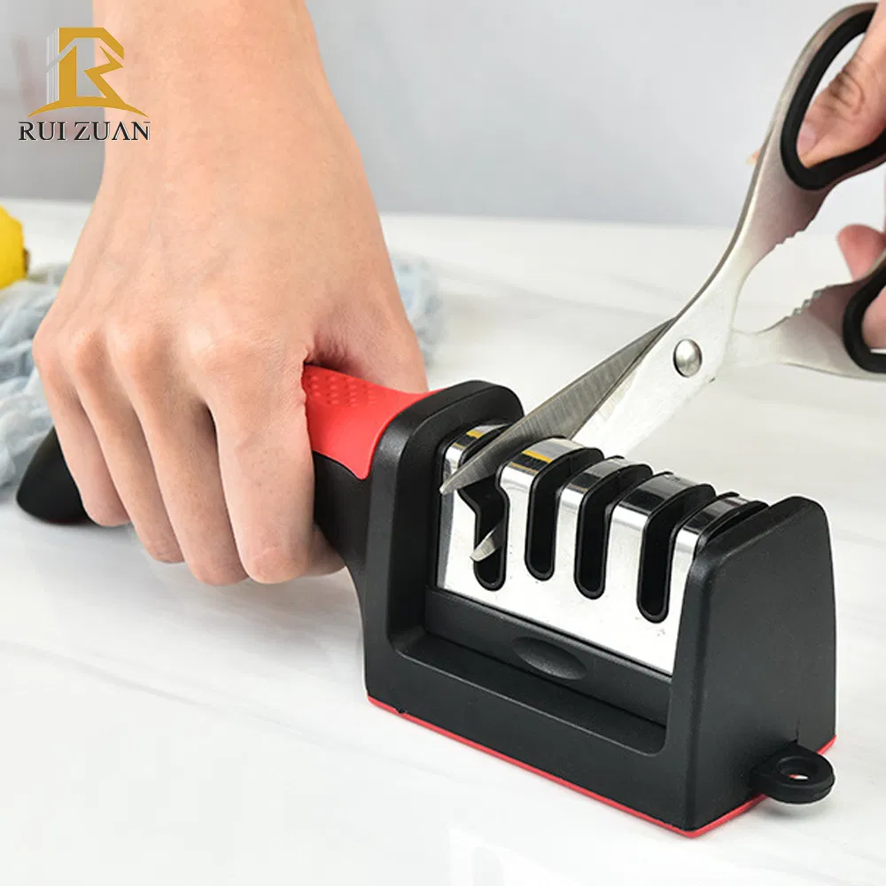 Manual Knife Blade Sharpener 4 Stage Knife Sharpening Tool for Hone Ceramic Steel and Metal Knives Knife Sharpener