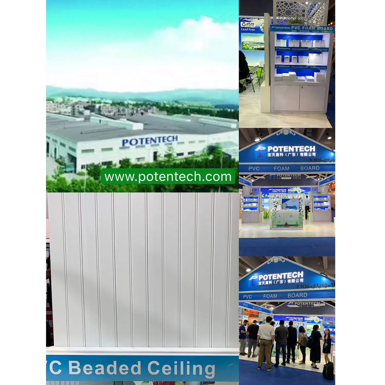 Potentech PVC Foam Profiles Moudlings for House Decoration PVC Crown Mouldings