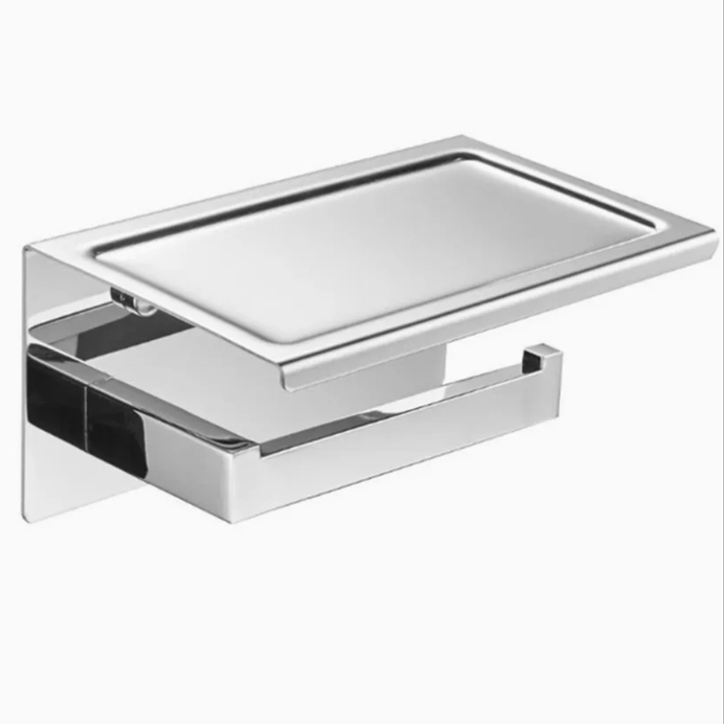 Fashionable Toilet Roll Holder Bathroom Paper and Phone Holder Matte Black