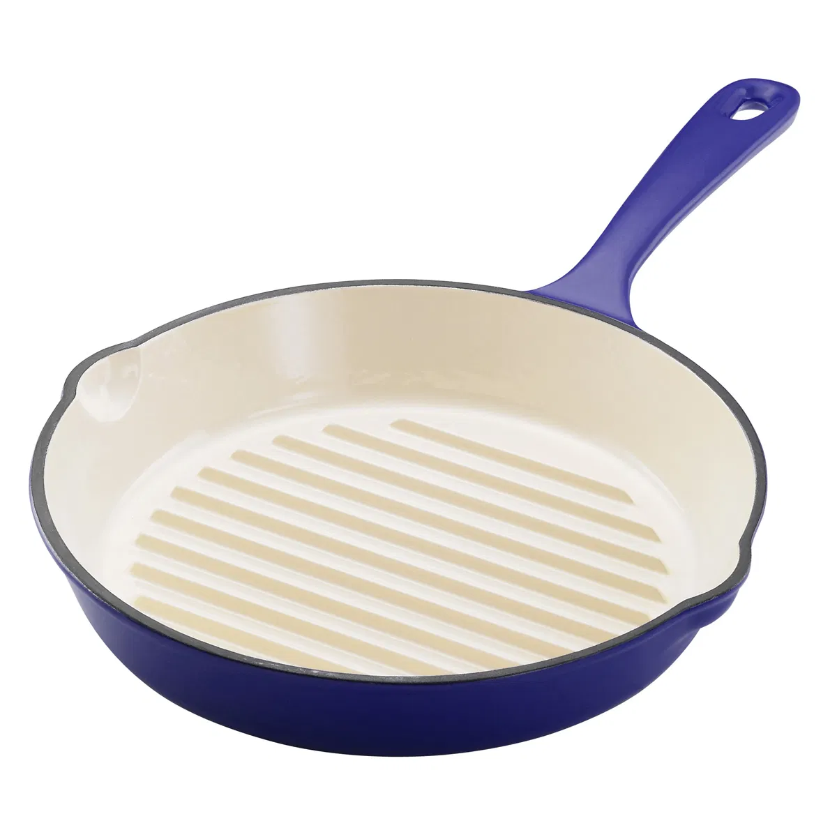 Round Ribbed Cast Iron Grill Pan