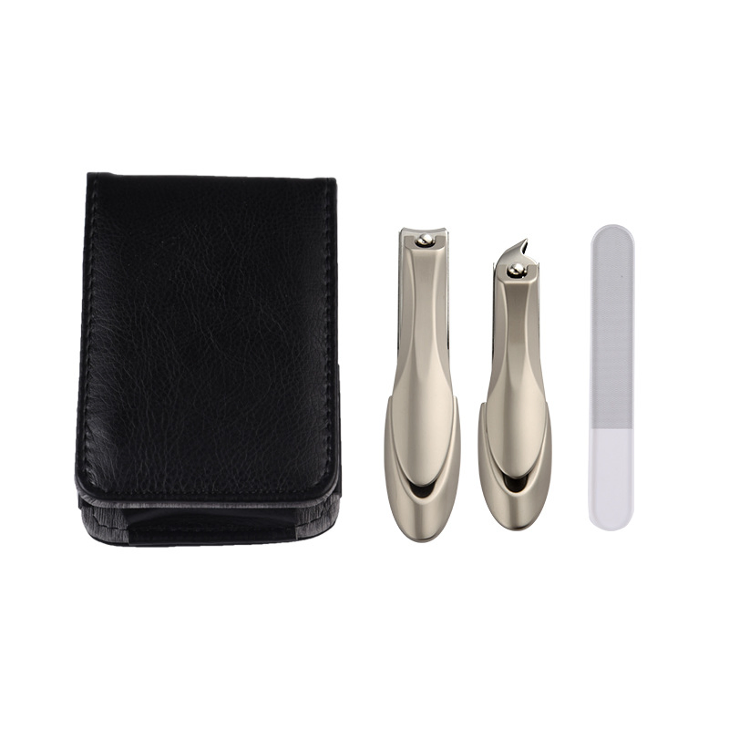 New High Quality Manicure Pedicure Set Sharp Stainless Steel Black Nail Clipper Kit with Nail File