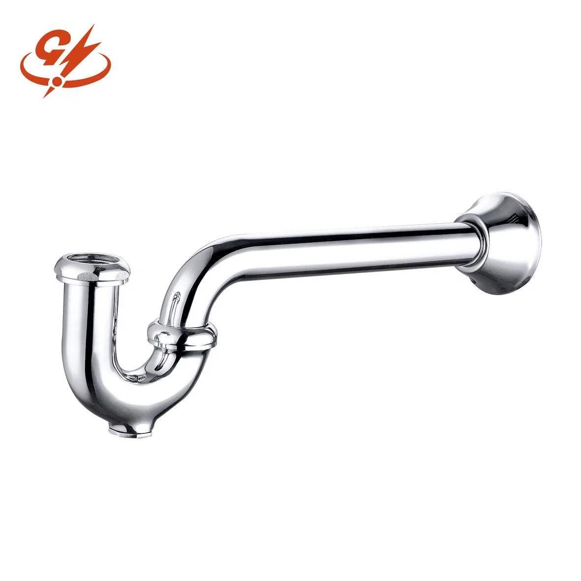 Modern Design Brass Chrome Basin Sink Waste Trap Copper Siphon P-Trap for Bathroom