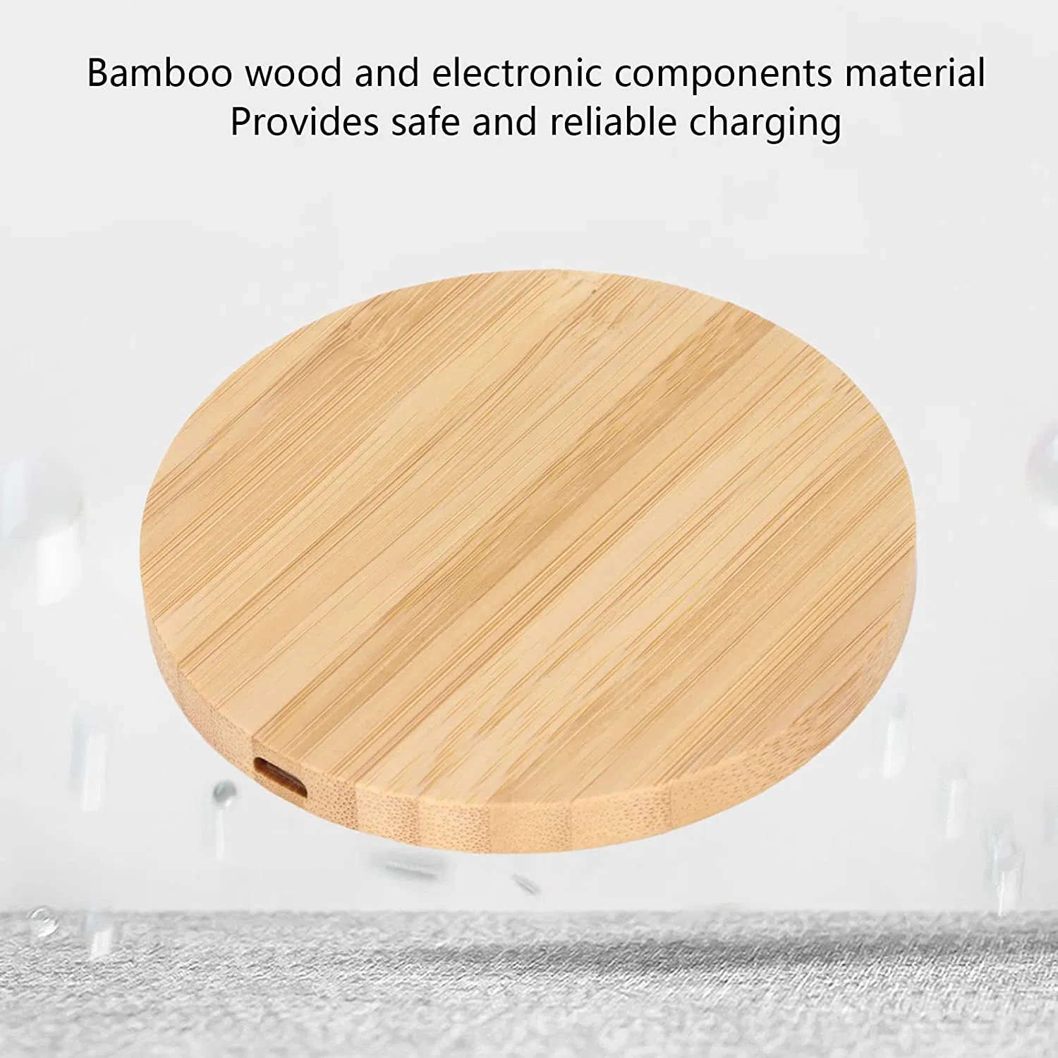 Custom Logo Wood Wooden Bamboo 15 Fast Wireless Charger for Samsung