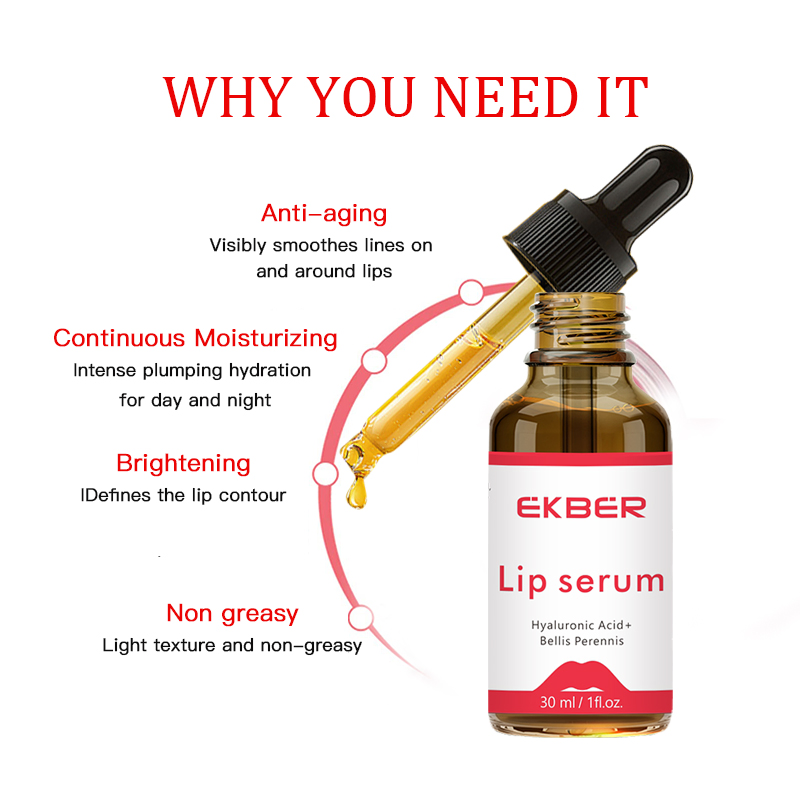 30ml Multifunctional 7 Days Natural Hyaluronic Acid Lip Plumping Lightening Serum Lip Oil Vegan